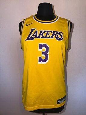 Nike Los Angeles Lakers Yellow and Purple Davis #3 
SIZE YOUTH LARGE